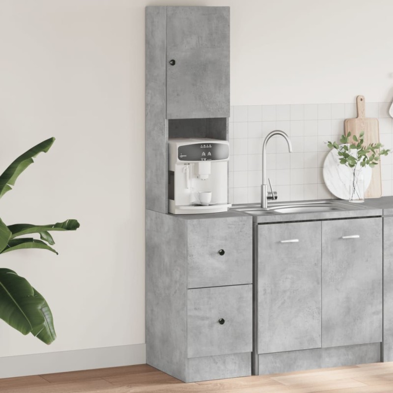 vidaXL Küchenschrank Betongrau 35x50x180 cm Holzwerkstoff vidaXL Küchenschrank Betongrau 35x50x180 cm Holzwerkstoff