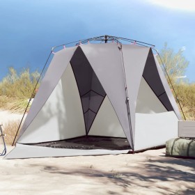 vidaXL Strandzelt 4 Personen Grau Quick Release Wasserdicht