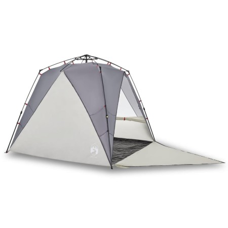 vidaXL Strandzelt 4 Personen Grau Quick Release Wasserdicht