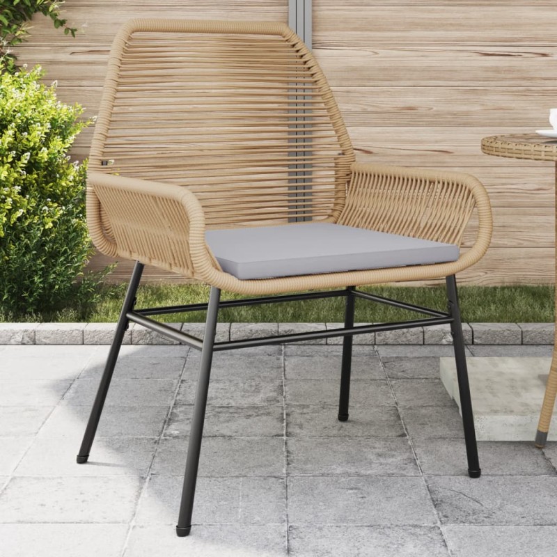 vidaXL Gartenstühle 2 Stk. mit Kissen Braun Poly Rattan vidaXL Gartenstühle 2 Stk. mit Kissen Braun Poly Rattan