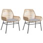 vidaXL Gartenstühle 2 Stk. mit Kissen Braun Poly Rattan vidaXL Gartenstühle 2 Stk. mit Kissen Braun Poly Rattan