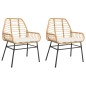 vidaXL Gartenstühle 2 Stk. mit Kissen Braun Poly Rattan vidaXL Gartenstühle 2 Stk. mit Kissen Braun Poly Rattan