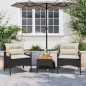 vidaXL 3-tlg. Garten-Sofagarnitur mit Kissen Schwarz Poly Rattan vidaXL 3-tlg. Garten-Sofagarnitur mit Kissen Schwarz Poly Rattan