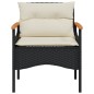 vidaXL 3-tlg. Garten-Sofagarnitur mit Kissen Schwarz Poly Rattan vidaXL 3-tlg. Garten-Sofagarnitur mit Kissen Schwarz Poly Rattan