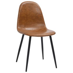 Esszimmerstühle 6 Stk. Glänzend Braun Kunstleder