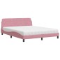 vidaXL Bett mit Matratze Rosa 160x200 cm Samt vidaXL Bett mit Matratze Rosa 160x200 cm Samt