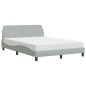 vidaXL Bett mit Matratze Hellgrau 140x190 cm Samt vidaXL Bett mit Matratze Hellgrau 140x190 cm Samt