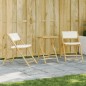 vidaXL 3-tlg. Bistro-Set Klappbar mit Cremeweißen Kissen Bambus vidaXL 3-tlg. Bistro-Set Klappbar mit Cremeweißen Kissen Bambus