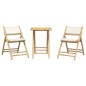 vidaXL 3-tlg. Bistro-Set Klappbar mit Cremeweißen Kissen Bambus vidaXL 3-tlg. Bistro-Set Klappbar mit Cremeweißen Kissen Bambus