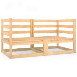 vidaXL Gartensofa 2-Sitzer Massivholz Kiefer