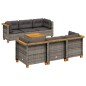 vidaXL 7-tlg. Garten-Sofagarnitur mit Kissen Grau Poly Rattan vidaXL 7-tlg. Garten-Sofagarnitur mit Kissen Grau Poly Rattan
