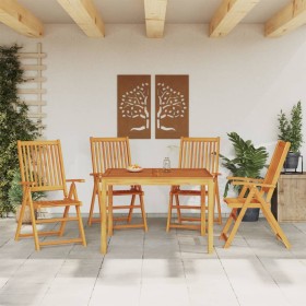 vidaXL 5-tlg. Garten-Essgruppe Massivholz Akazie