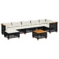 vidaXL 8-tlg. Garten-Sofagarnitur mit Kissen Schwarz Poly Rattan vidaXL 8-tlg. Garten-Sofagarnitur mit Kissen Schwarz Poly Rattan