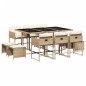 vidaXL 11-tlg. Garten-Essgruppe mit Kissen Beige Poly Rattan vidaXL 11-tlg. Garten-Essgruppe mit Kissen Beige Poly Rattan