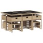 vidaXL 11-tlg. Garten-Essgruppe mit Kissen Beige Poly Rattan vidaXL 11-tlg. Garten-Essgruppe mit Kissen Beige Poly Rattan
