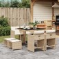 vidaXL 9-tlg. Garten-Essgruppe mit Kissen Beige Poly Rattan vidaXL 9-tlg. Garten-Essgruppe mit Kissen Beige Poly Rattan
