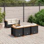 vidaXL 6-tlg. Garten-Sofagarnitur mit Kissen Schwarz Poly Rattan vidaXL 6-tlg. Garten-Sofagarnitur mit Kissen Schwarz Poly Rattan
