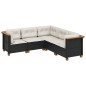 vidaXL 5-tlg. Garten-Sofagarnitur mit Kissen Schwarz Poly Rattan vidaXL 5-tlg. Garten-Sofagarnitur mit Kissen Schwarz Poly Rattan