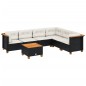 vidaXL 7-tlg. Garten-Sofagarnitur mit Kissen Schwarz Poly Rattan vidaXL 7-tlg. Garten-Sofagarnitur mit Kissen Schwarz Poly Rattan