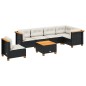 vidaXL 7-tlg. Garten-Sofagarnitur mit Kissen Schwarz Poly Rattan vidaXL 7-tlg. Garten-Sofagarnitur mit Kissen Schwarz Poly Rattan