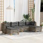 vidaXL 6-tlg. Garten-Sofagarnitur mit Kissen Grau Poly Rattan vidaXL 6-tlg. Garten-Sofagarnitur mit Kissen Grau Poly Rattan
