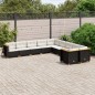 vidaXL 10-tlg. Garten-Sofagarnitur mit Kissen Schwarz Poly Rattan vidaXL 10-tlg. Garten-Sofagarnitur mit Kissen Schwarz Poly Rattan