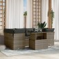 vidaXL 7-tlg. Garten-Sofagarnitur mit Kissen Grau Poly Rattan vidaXL 7-tlg. Garten-Sofagarnitur mit Kissen Grau Poly Rattan