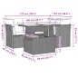 vidaXL 5-tlg. Garten-Sofagarnitur mit Kissen Grau Poly Rattan vidaXL 5-tlg. Garten-Sofagarnitur mit Kissen Grau Poly Rattan