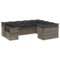 vidaXL 10-tlg. Garten-Sofagarnitur mit Kissen Grau Poly Rattan vidaXL 10-tlg. Garten-Sofagarnitur mit Kissen Grau Poly Rattan