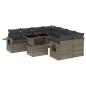 vidaXL 9-tlg. Garten-Sofagarnitur mit Kissen Grau Poly Rattan vidaXL 9-tlg. Garten-Sofagarnitur mit Kissen Grau Poly Rattan