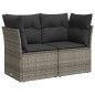 vidaXL 9-tlg. Garten-Sofagarnitur mit Kissen Grau Poly Rattan vidaXL 9-tlg. Garten-Sofagarnitur mit Kissen Grau Poly Rattan