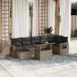 vidaXL 8-tlg. Garten-Sofagarnitur mit Kissen Grau Poly Rattan vidaXL 8-tlg. Garten-Sofagarnitur mit Kissen Grau Poly Rattan