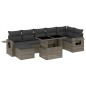 vidaXL 8-tlg. Garten-Sofagarnitur mit Kissen Grau Poly Rattan vidaXL 8-tlg. Garten-Sofagarnitur mit Kissen Grau Poly Rattan