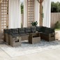 vidaXL 11-tlg. Garten-Sofagarnitur mit Kissen Grau Poly Rattan vidaXL 11-tlg. Garten-Sofagarnitur mit Kissen Grau Poly Rattan