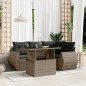 vidaXL 5-tlg. Garten-Sofagarnitur mit Kissen Grau Poly Rattan vidaXL 5-tlg. Garten-Sofagarnitur mit Kissen Grau Poly Rattan