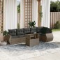 vidaXL 7-tlg. Garten-Sofagarnitur mit Kissen Grau Poly Rattan vidaXL 7-tlg. Garten-Sofagarnitur mit Kissen Grau Poly Rattan