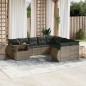 vidaXL 10-tlg. Garten-Sofagarnitur mit Kissen Grau Poly Rattan vidaXL 10-tlg. Garten-Sofagarnitur mit Kissen Grau Poly Rattan