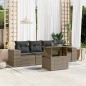 vidaXL 5-tlg. Garten-Sofagarnitur mit Kissen Grau Poly Rattan vidaXL 5-tlg. Garten-Sofagarnitur mit Kissen Grau Poly Rattan