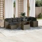 vidaXL 8-tlg. Garten-Sofagarnitur mit Kissen Grau Poly Rattan vidaXL 8-tlg. Garten-Sofagarnitur mit Kissen Grau Poly Rattan