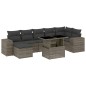 vidaXL 8-tlg. Garten-Sofagarnitur mit Kissen Grau Poly Rattan vidaXL 8-tlg. Garten-Sofagarnitur mit Kissen Grau Poly Rattan