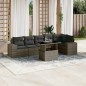 vidaXL 7-tlg. Garten-Sofagarnitur mit Kissen Grau Poly Rattan vidaXL 7-tlg. Garten-Sofagarnitur mit Kissen Grau Poly Rattan