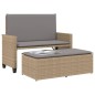 vidaXL Gartenbank mit Kissen und Hocker Beige Poly Rattan vidaXL Gartenbank mit Kissen und Hocker Beige Poly Rattan