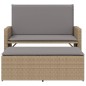 vidaXL Gartenbank mit Kissen und Hocker Beige Poly Rattan vidaXL Gartenbank mit Kissen und Hocker Beige Poly Rattan