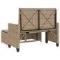 vidaXL Gartenbank mit Kissen und Hocker Beige Poly Rattan vidaXL Gartenbank mit Kissen und Hocker Beige Poly Rattan