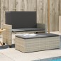 vidaXL Gartenbank mit Kissen und Hocker Hellgrau Poly Rattan vidaXL Gartenbank mit Kissen und Hocker Hellgrau Poly Rattan