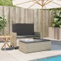 vidaXL Gartenbank mit Kissen und Hocker Hellgrau Poly Rattan vidaXL Gartenbank mit Kissen und Hocker Hellgrau Poly Rattan