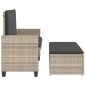 vidaXL Gartenbank mit Kissen und Hocker Hellgrau Poly Rattan vidaXL Gartenbank mit Kissen und Hocker Hellgrau Poly Rattan