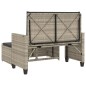 vidaXL Gartenbank mit Kissen und Hocker Hellgrau Poly Rattan vidaXL Gartenbank mit Kissen und Hocker Hellgrau Poly Rattan