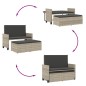 vidaXL Gartenbank mit Kissen und Hocker Hellgrau Poly Rattan vidaXL Gartenbank mit Kissen und Hocker Hellgrau Poly Rattan