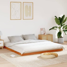 vidaXL Massivholzbett Wachsbraun 180x200 cm Kiefer